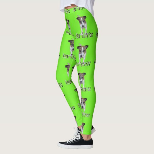 Leggings Fox Terrier Et Logo, Dames Lèvres Vertes (Gauche)