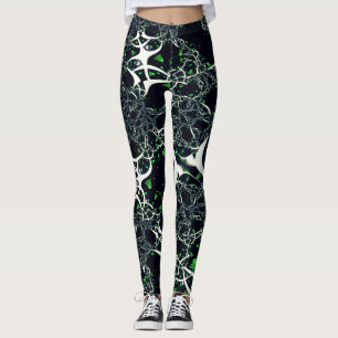 Leggings Fracale blanche imparfaite sur l'espace noir, tric