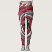 Leggings Fractale Abstraite de la spirale rouge (Devant)