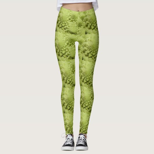 Leggings Fractale de chou vert (Devant)