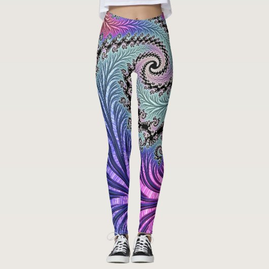 Leggings Fractale en spirale funky (Devant)
