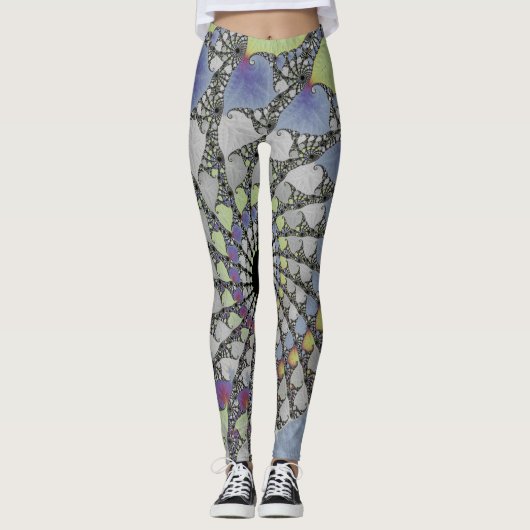 Leggings Fractale feuilles (Devant)