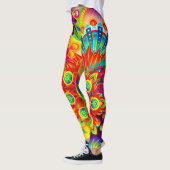Leggings Fractale mignonne de cool psychédélique au néon de (Gauche)