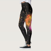 Leggings fractale moderne en rose et noir (Gauche)