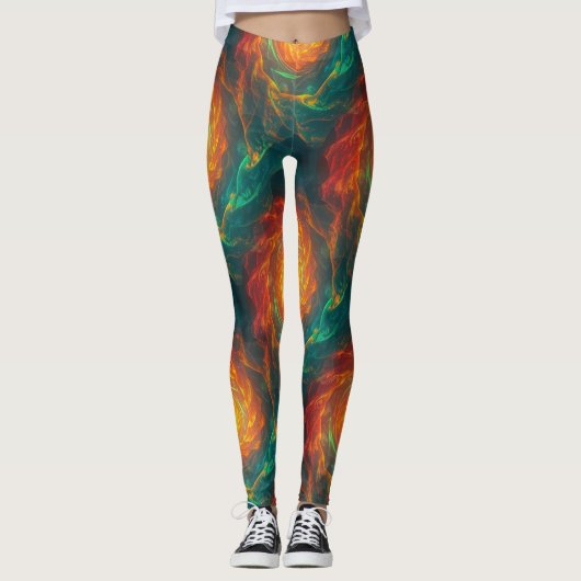 Leggings fractales ardents (Devant)