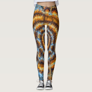 leggings fractaux bleus et or