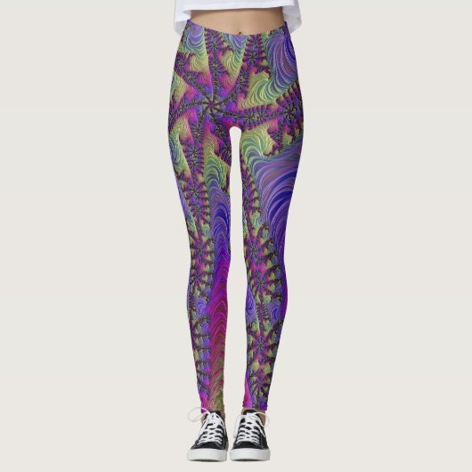 Leggings fractés néon (Devant)