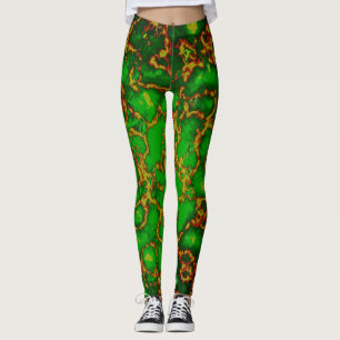 Leggings fractionnés de Grunge Vert