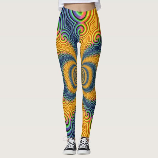Leggings fractionnés psychédéliques (Devant)