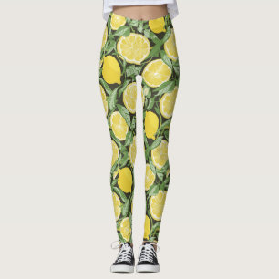 Leggings Fraîcheur Citronnée : Un Motif de Citron