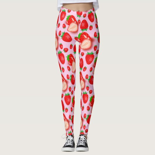 Leggings Fraise rose (Devant)