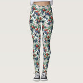 Leggings Fraises Blueberries et papillons Floral (Devant)