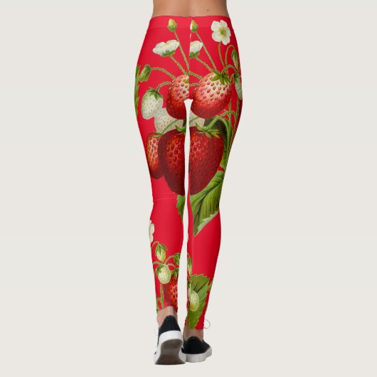 Leggings Fraises Botanique Rouge (Dos)