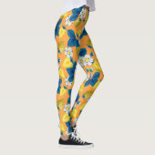 Leggings Fraises jaunes sur orange (Droite)