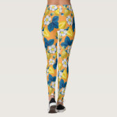 Leggings Fraises jaunes sur orange (Dos)