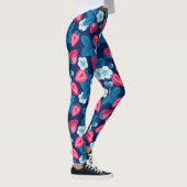 Leggings Fraises roses sur bleu (Droite)