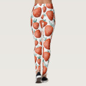 Leggings Fraises rouges Arrière - plan blanc sans joint (Dos)