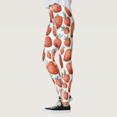 Leggings Fraises rouges Arrière - plan blanc sans joint (Gauche)