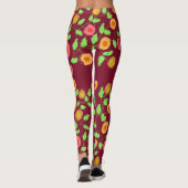 Leggings Framboise À Floral (Dos)