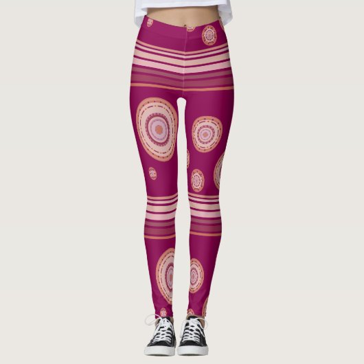 Leggings frambozenstreep (Voorkant)