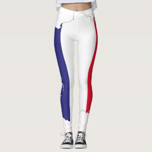 Leggings France Drapeau de la carte Souvenir Design