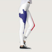 Leggings France Drapeau de la carte Souvenir Design (Droite)