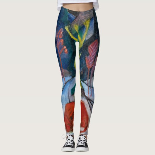 Leggings Franz Marc Bison en hiver (bison rouge) Femmes (Devant)