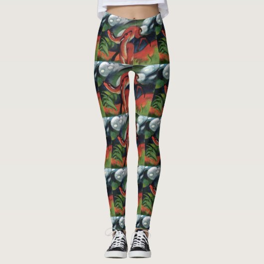 Leggings Franz Marc Red Deer célèbre peinture féminine (Devant)