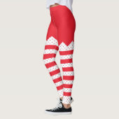 Leggings Frappes et points elfes de Noël (Gauche)