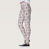 Leggings French Country Toile Fleurie Design Rose (Gauche)