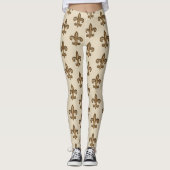 Leggings French Fleur de Lis Pattern d'or (Devant)