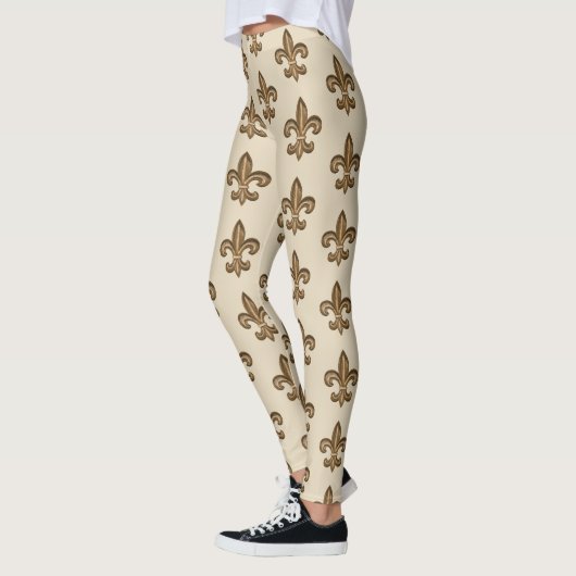 Leggings French Fleur de Lis Pattern d'or (Gauche)