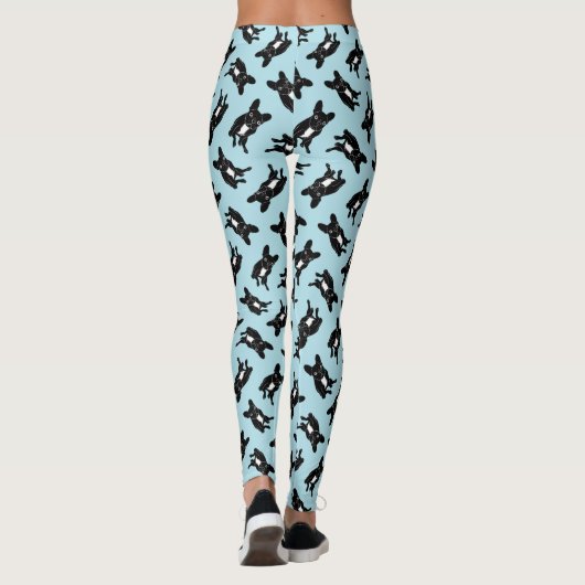 Leggings Frenchie brindle mignon en art numérique noir et (Dos)