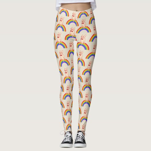 Leggings Frenchie célèbre le mois de fierté sur (Devant)
