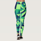 Leggings Fresque géométrique : design vintage moderne. (Dos)