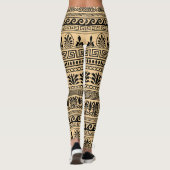 Leggings Fret grec, Motif méditerranéen, Brown (Dos)