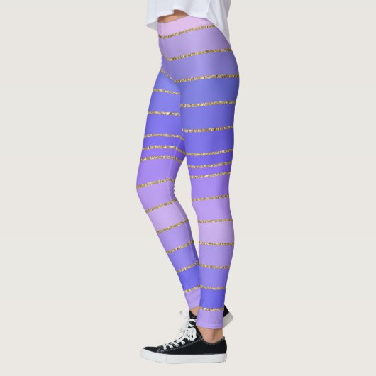 Leggings frisés violet doré (Gauche)