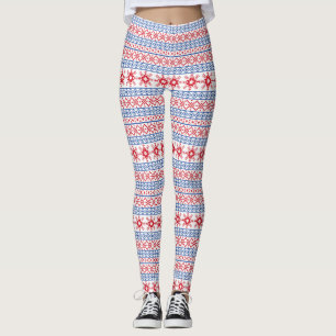Leggings Frontières nordiques de flocon de neige de Noël