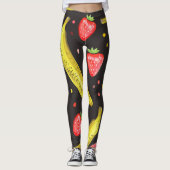 Leggings Fruit à la banane fraise | Légendes (Devant)