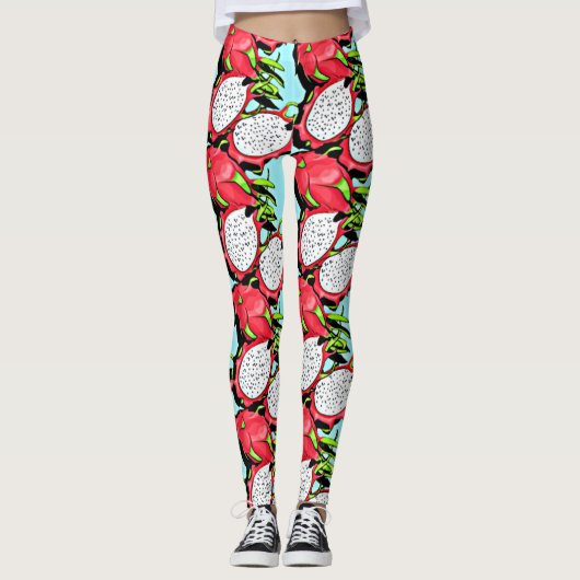 Leggings fruit de dragon rouge (Devant)