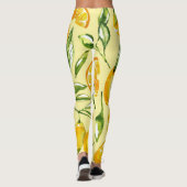Leggings Fruit de tranche de citron Jaune à motif | Légende (Dos)