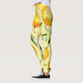 Leggings Fruit de tranche de citron Jaune à motif | Légende (Gauche)