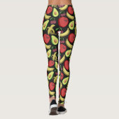 Leggings Fruit motif transparent | fruits tropicaux colorés (Dos)