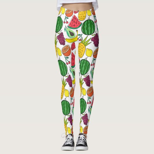 Leggings Fruit motif transparent | motif de surface de frui (Devant)