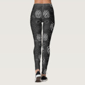 Leggings Fruit sans couture motif noir et blanc Tropical (Dos)