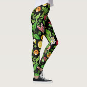 Leggings Fruits And Leaves Pattern On Black (Droite)