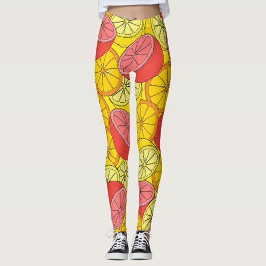 Leggings Fruits d'agrumes Motif transparent (Devant)
