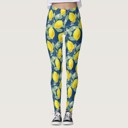 LEGGINGS FRUITS DE CITRON DANS LE BLEU CAMPAGNARD (Devant)