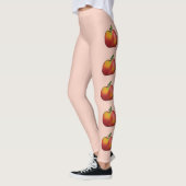 Leggings Fruits De Pomme De Carton Rouge Sur Rose (Gauche)