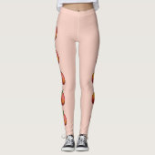 Leggings Fruits De Pomme De Carton Rouge Sur Rose (Devant)